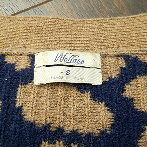 WALLACE animal print cardigan v-neck long sweater - Picture 4 of 9